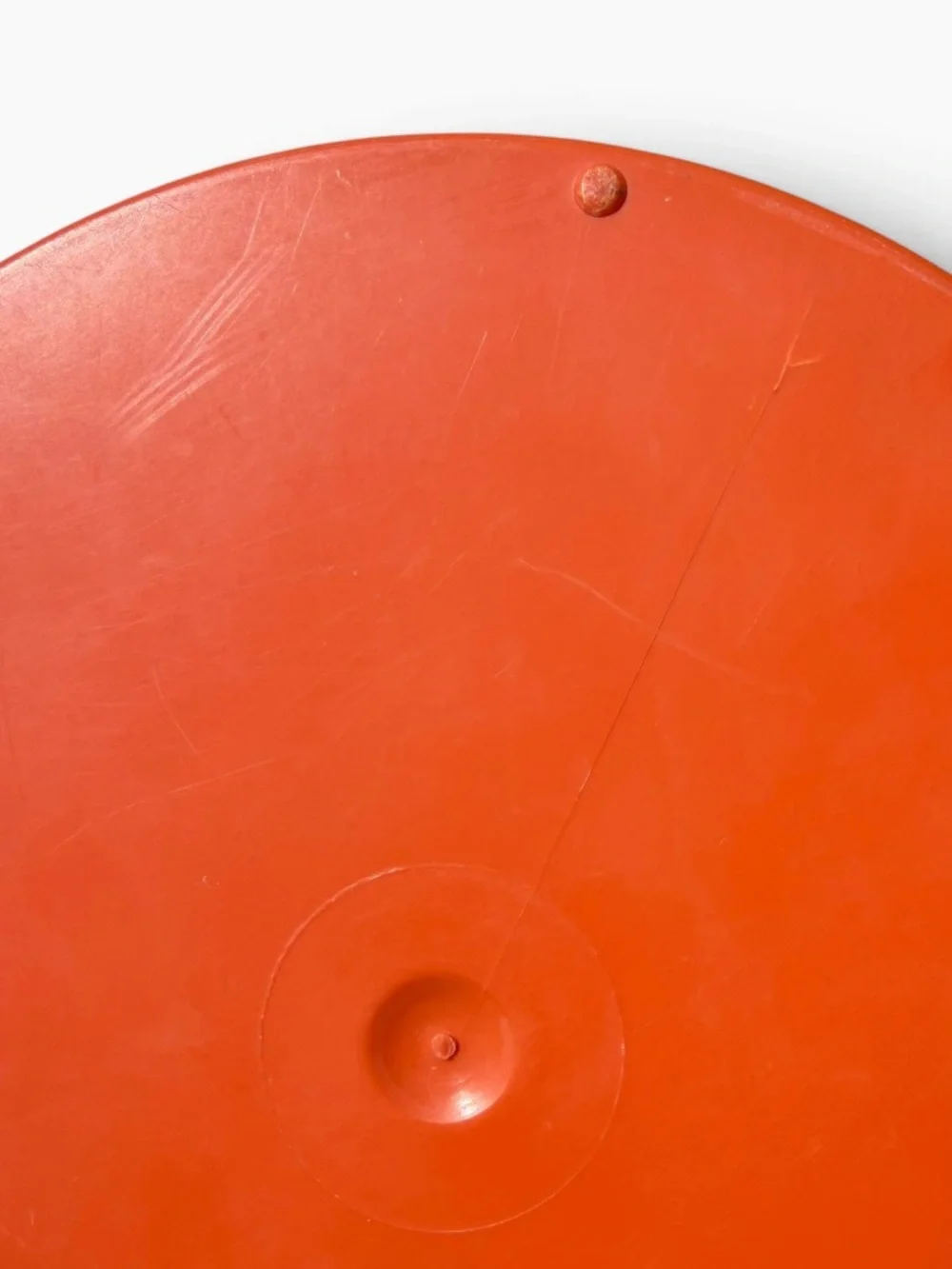 Vintage Orange Stackable Plastic Storage Container with Lid